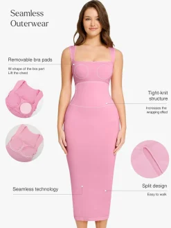 Shapewear Sleeveless Square Neck Slimming Seamless Dress