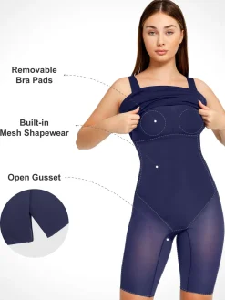 Shapewear Sleeveless Square Neck Sculpting Midi Work Dress