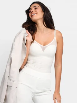 Shapewear Slimming Illusion Mesh Camisole Bodysuit