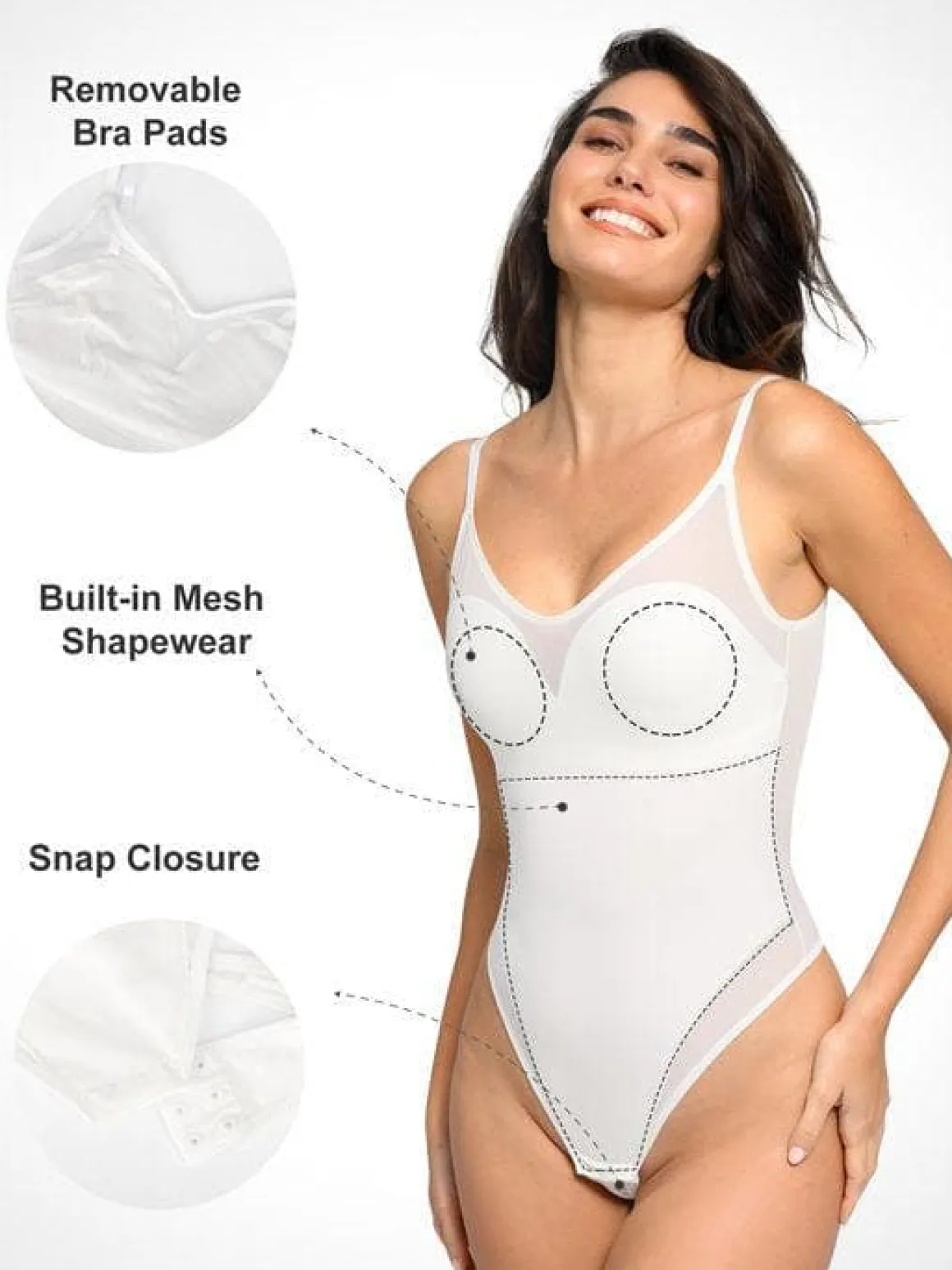Shapewear Slimming Illusion Mesh Camisole Bodysuit