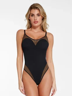 Shapewear Slimming Illusion Mesh Camisole Bodysuit