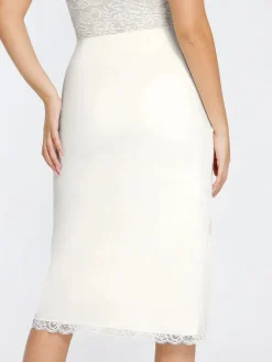 Shapewear Slimming Lace Trim Midi Wrap Skirt