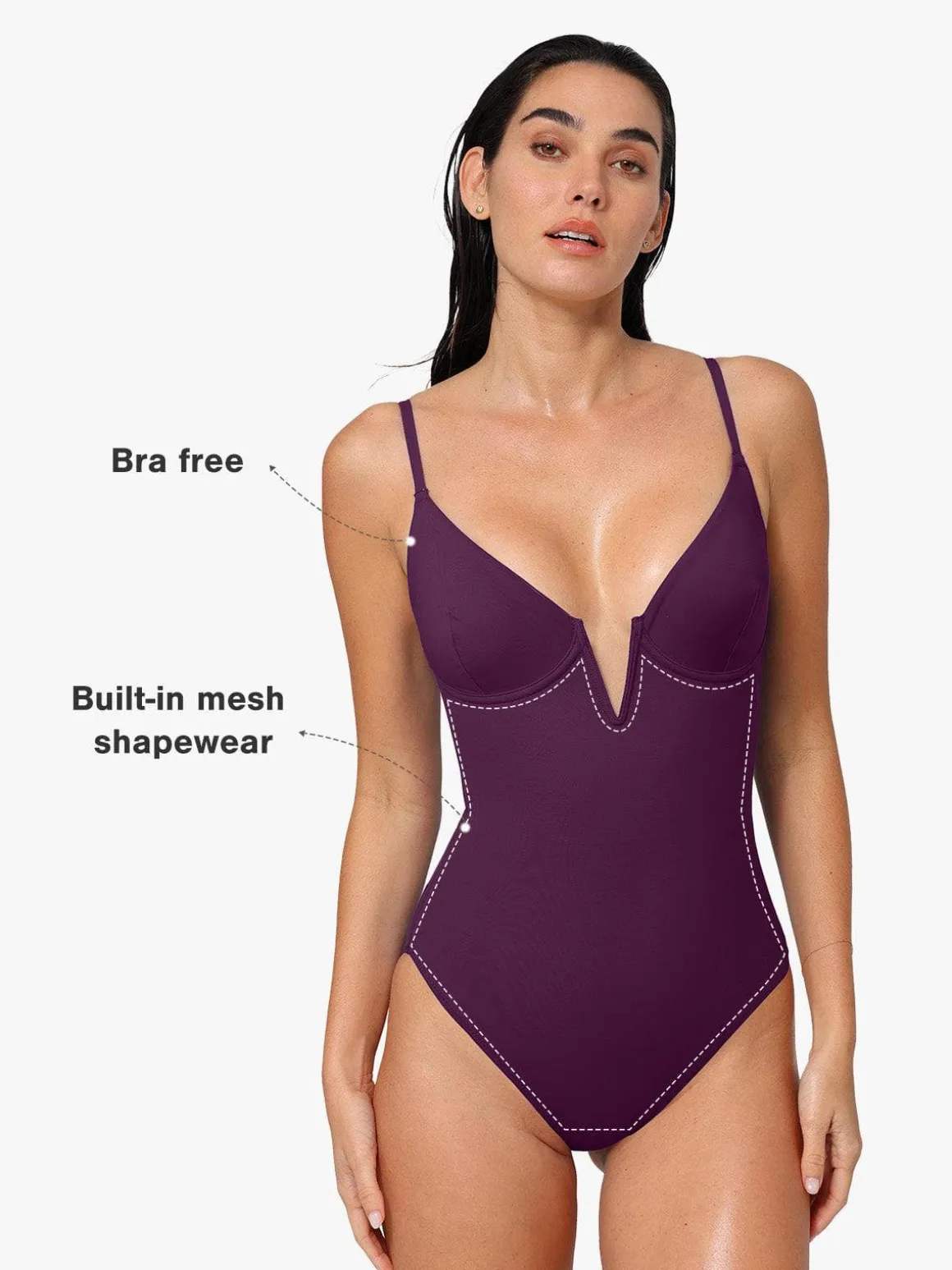 Shapewear Slimming One-Piece Swimsuit Mesh Coverup Set