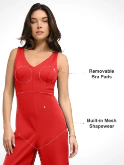 Shapewear Slimming Wide-Leg Jumpsuit