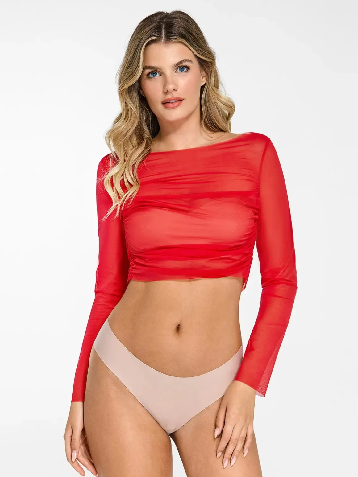 Shapewear Slip Dress Mesh Top Set