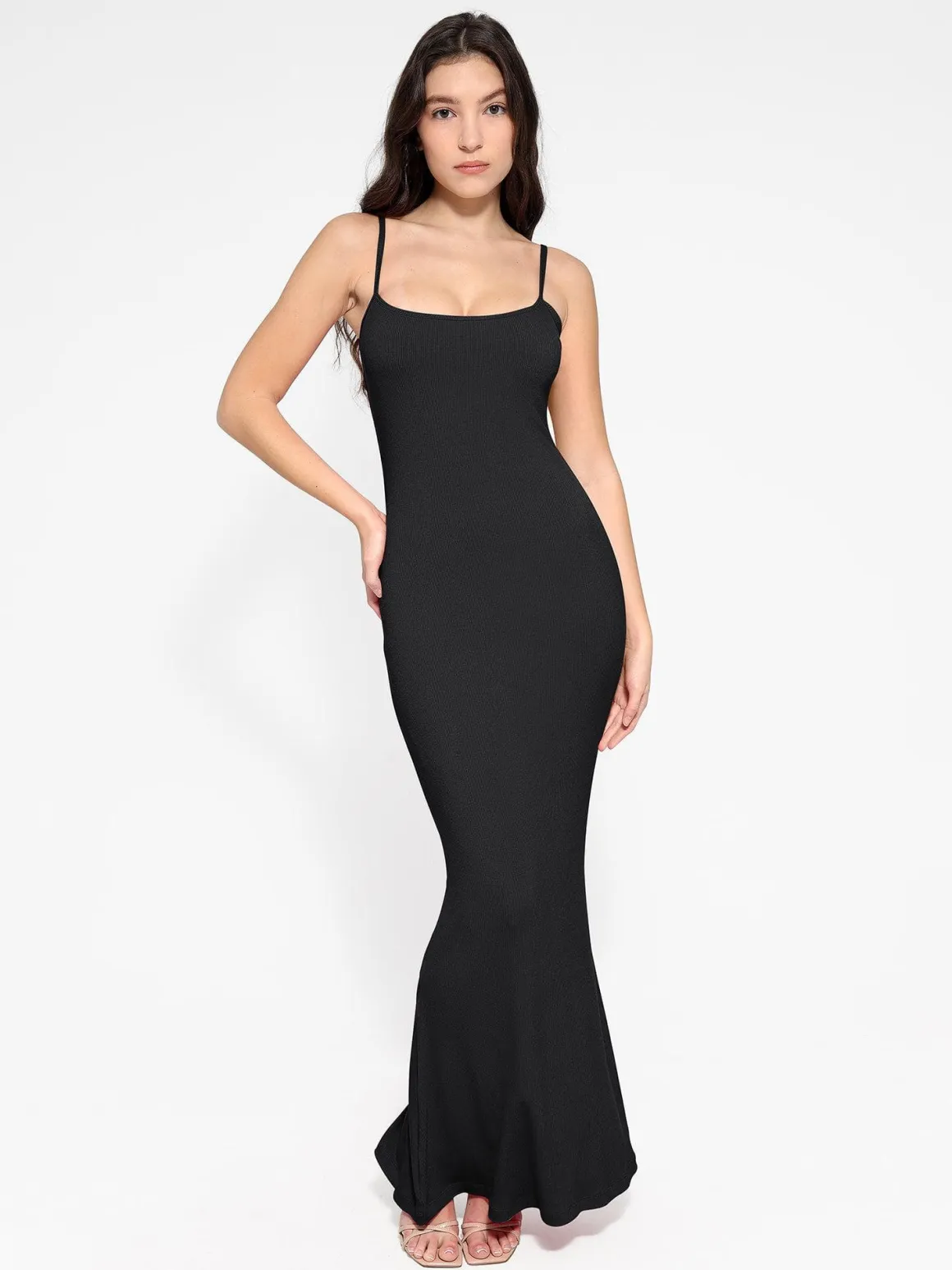 Shapewear Slip Dress Mesh Top Set