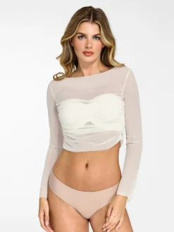 Shapewear Slip Dress Mesh Top Set