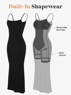 Shapewear Slip Dress Mesh Top Set