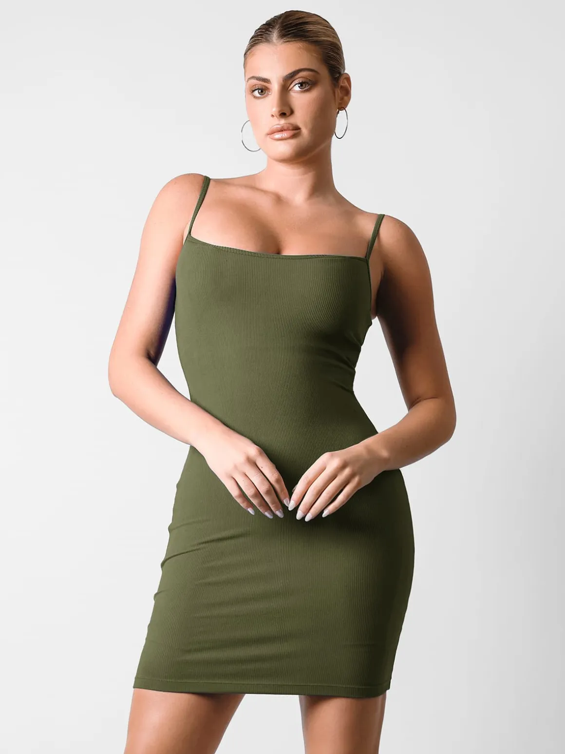 Shapewear Solid Modal Butt Lift Mini Slip Dress