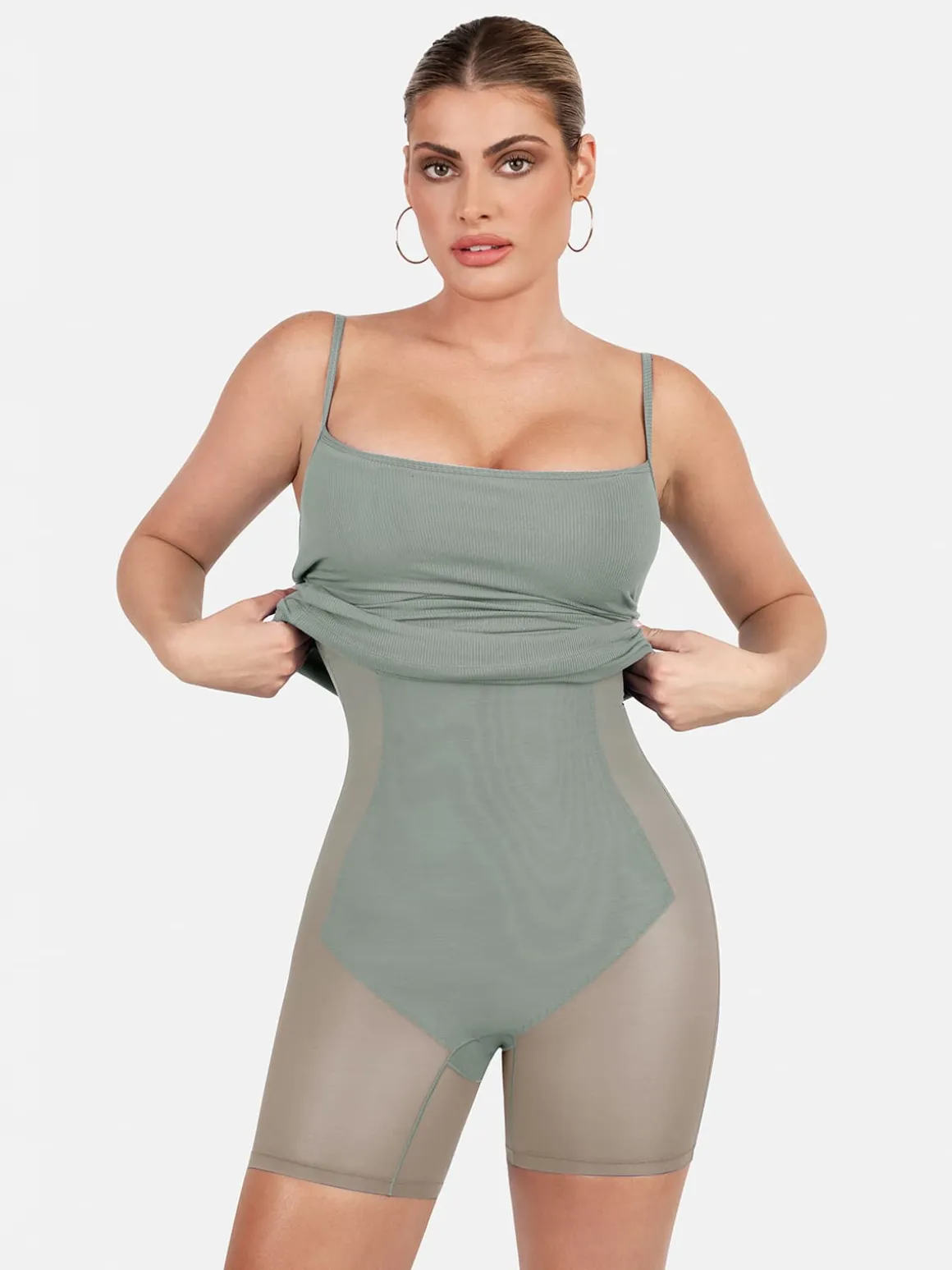 Shapewear Solid Modal Butt Lift Mini Slip Dress