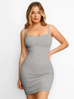 Shapewear Solid Modal Butt Lift Mini Slip Dress