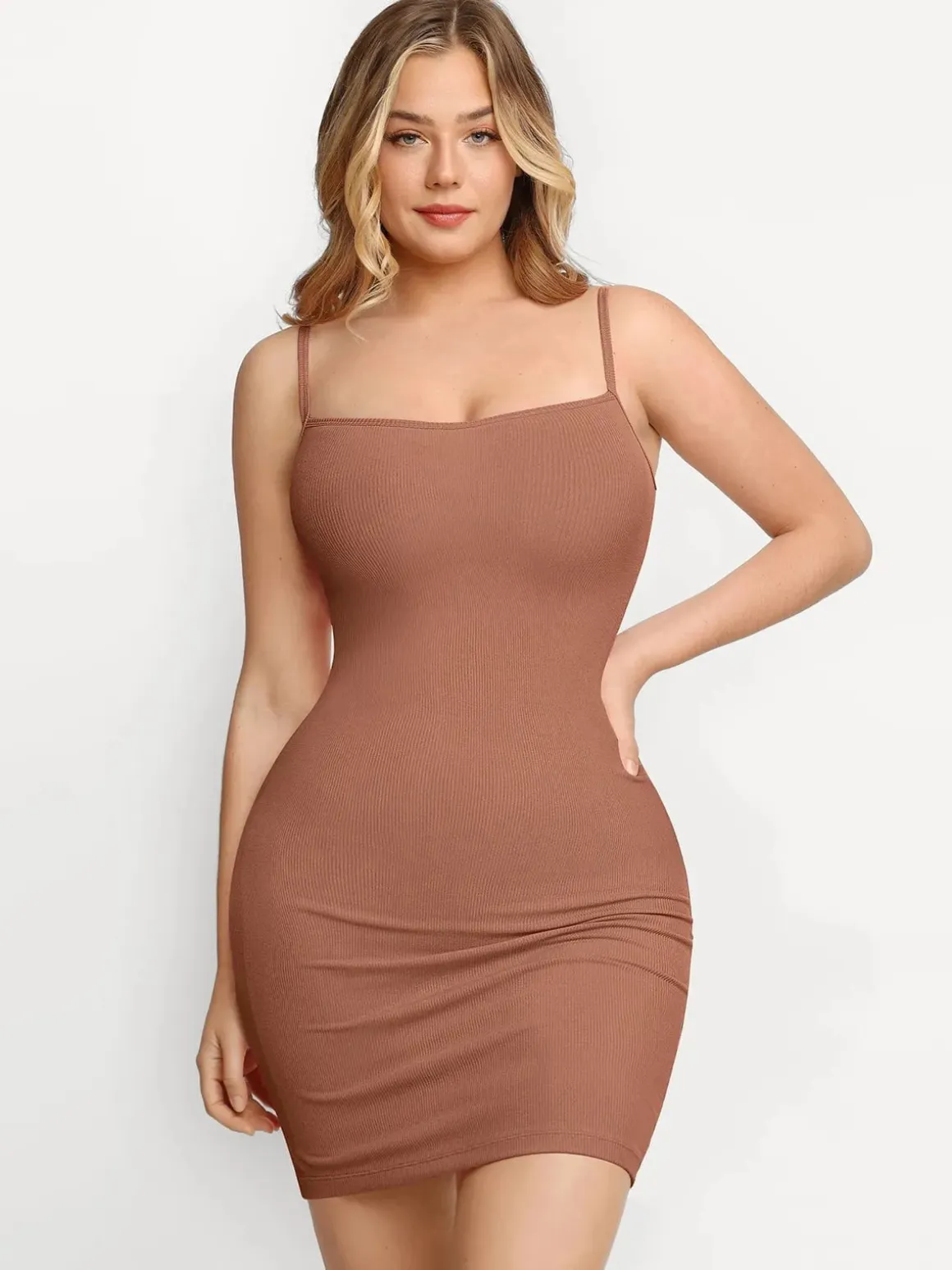 Shapewear Solid Modal Butt Lift Mini Slip Dress