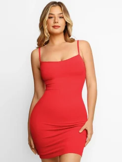 Shapewear Solid Modal Butt Lift Mini Slip Dress