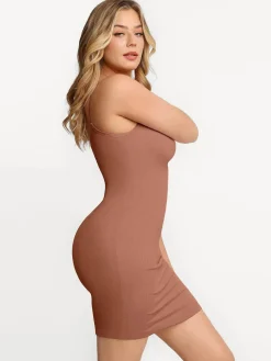 Shapewear Solid Modal Butt Lift Mini Slip Dress