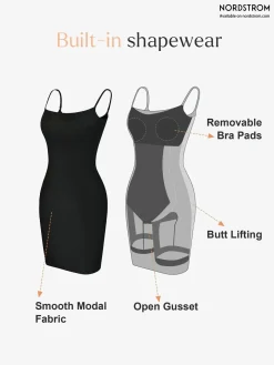 Shapewear Solid Modal Butt Lift Mini Slip Dress