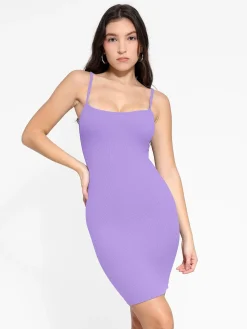 Shapewear Solid Modal Butt Lift Mini Slip Dress