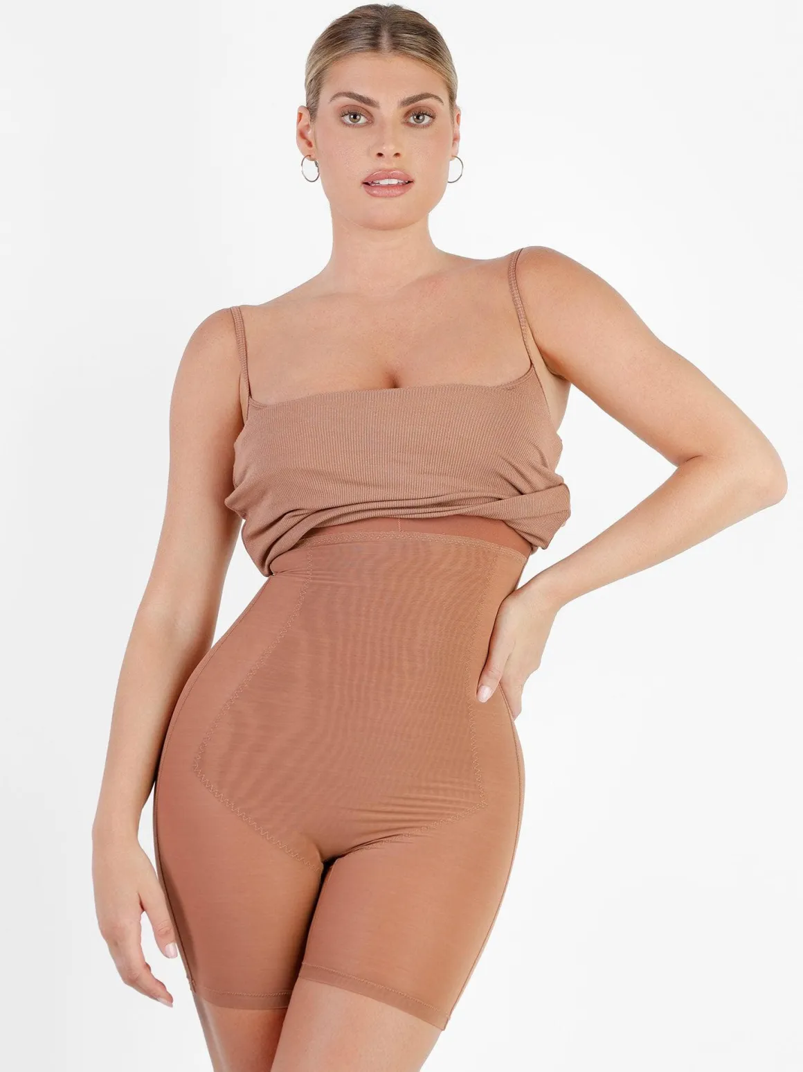 Shapewear Solid Modal Slimming Midi Slip Dress