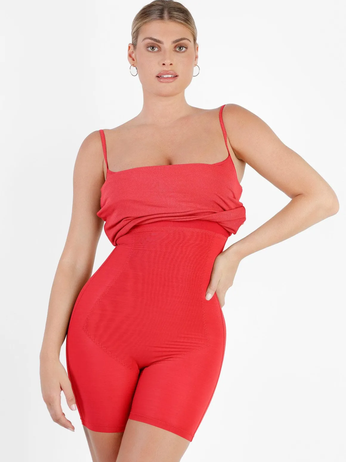 Shapewear Solid Modal Slimming Midi Slip Dress
