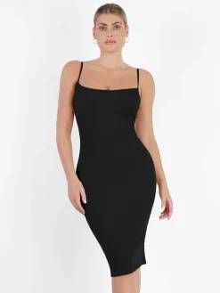 Shapewear Solid Modal Slimming Midi Slip Dress
