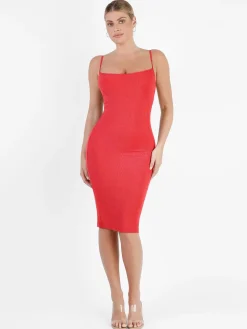 Shapewear Solid Modal Slimming Midi Slip Dress