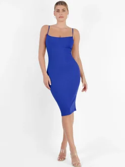 Shapewear Solid Modal Slimming Midi Slip Dress