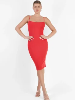 Shapewear Solid Modal Slimming Midi Slip Dress