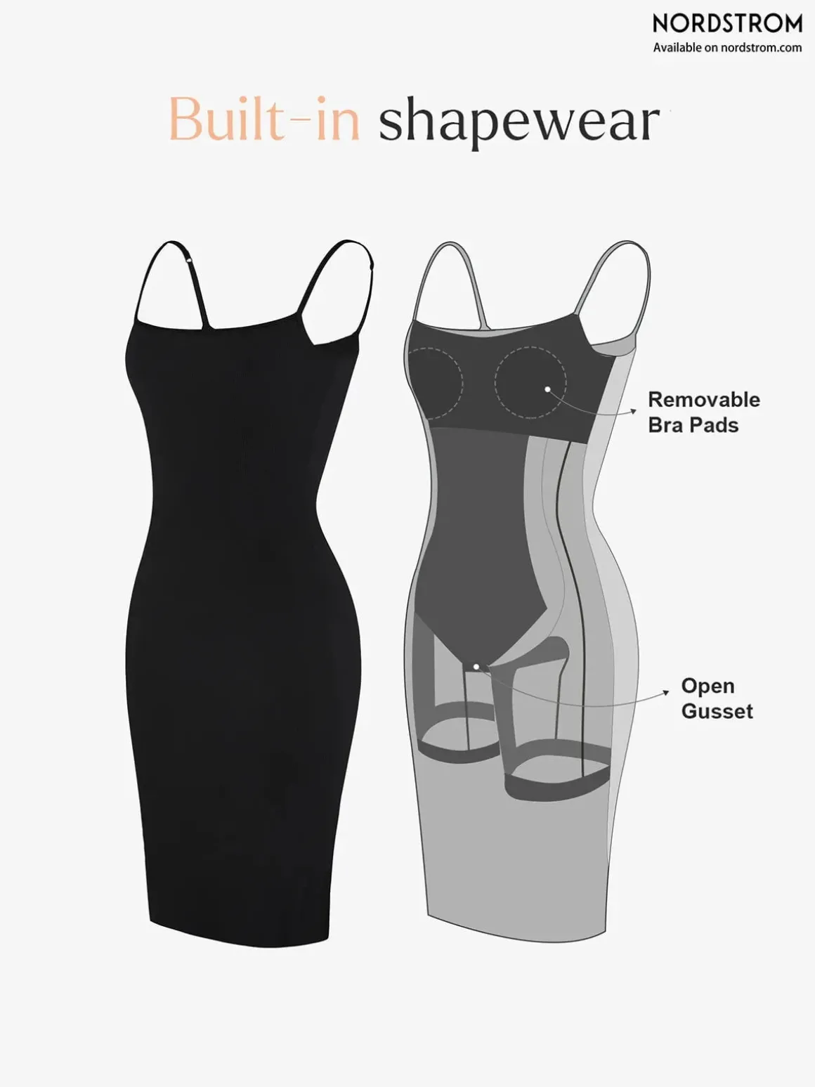 Shapewear Solid Modal Slimming Midi Slip Dress