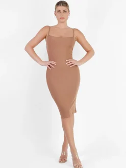 Shapewear Solid Modal Slimming Midi Slip Dress