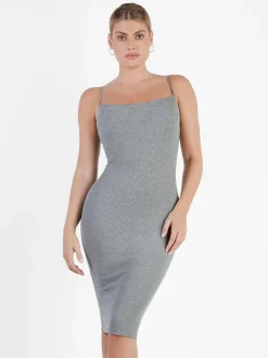 Shapewear Solid Modal Slimming Midi Slip Dress
