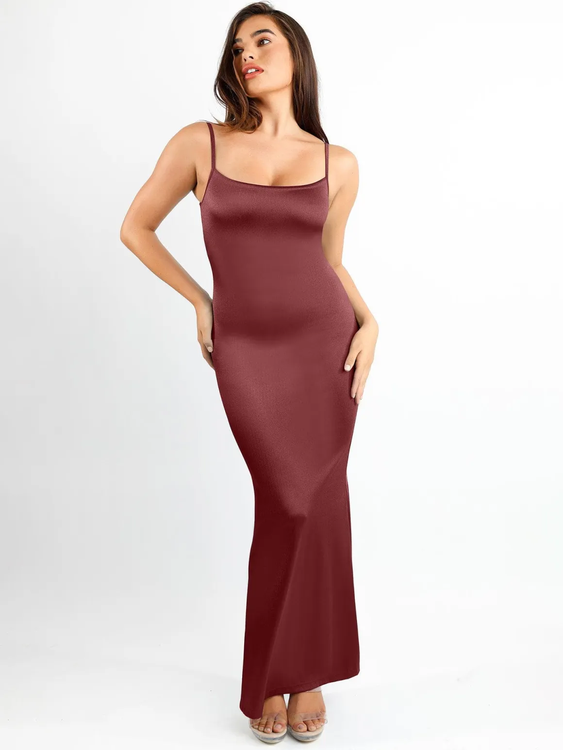 Shapewear Solid Shine Slimming Maxi Dresses or Bodysuit