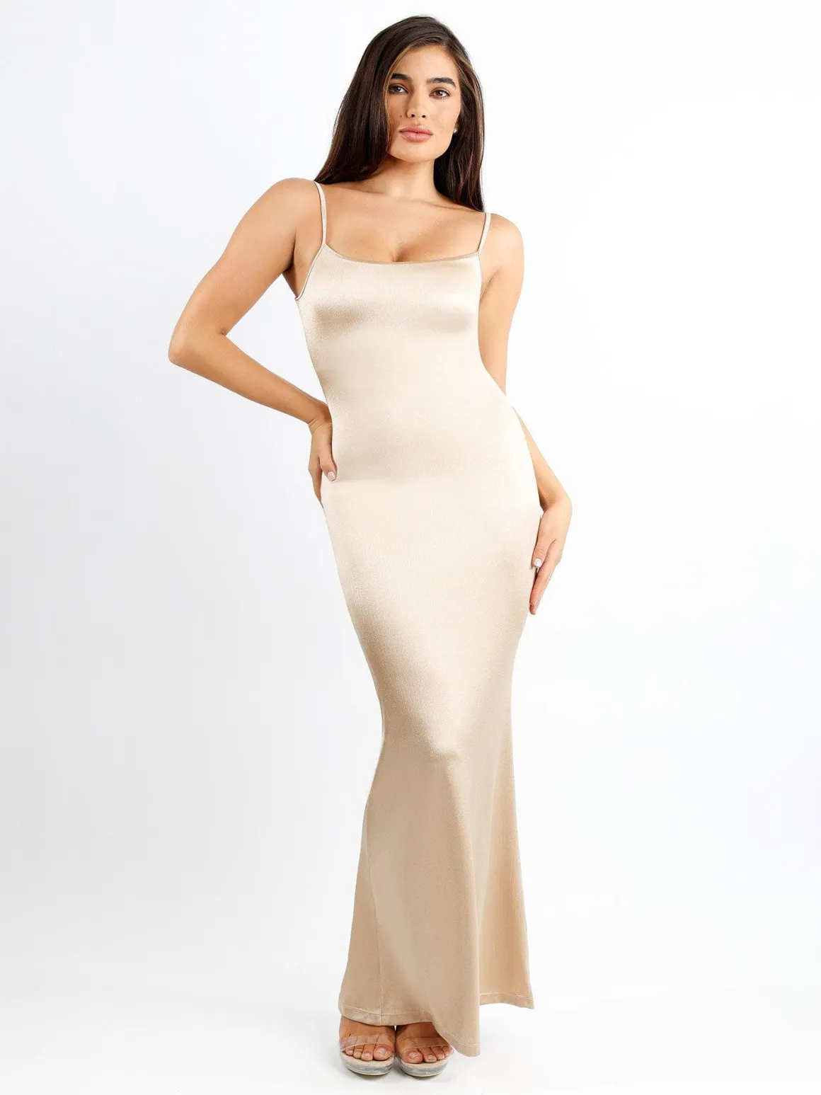 Shapewear Solid Shine Slimming Maxi Dresses or Bodysuit