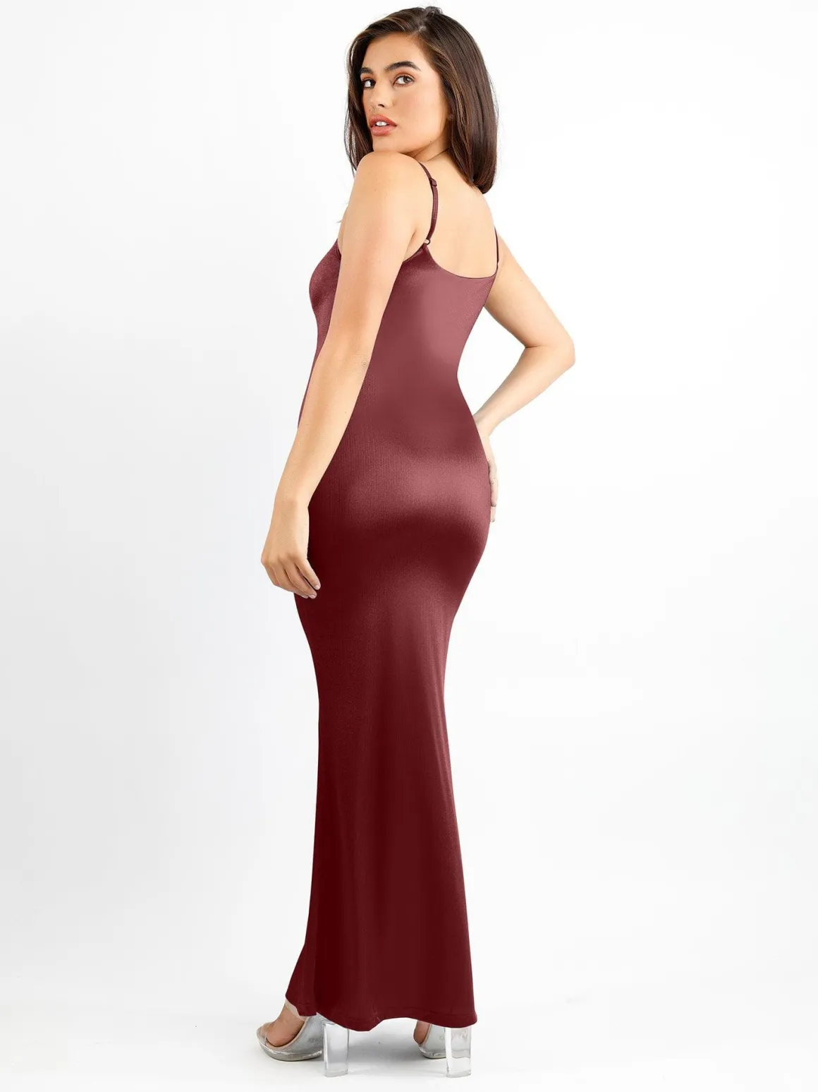 Shapewear Solid Shine Slimming Maxi Dresses or Bodysuit