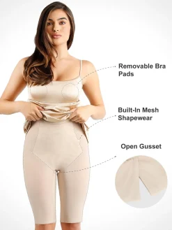 Shapewear Solid Shine Slimming Maxi Dresses or Bodysuit
