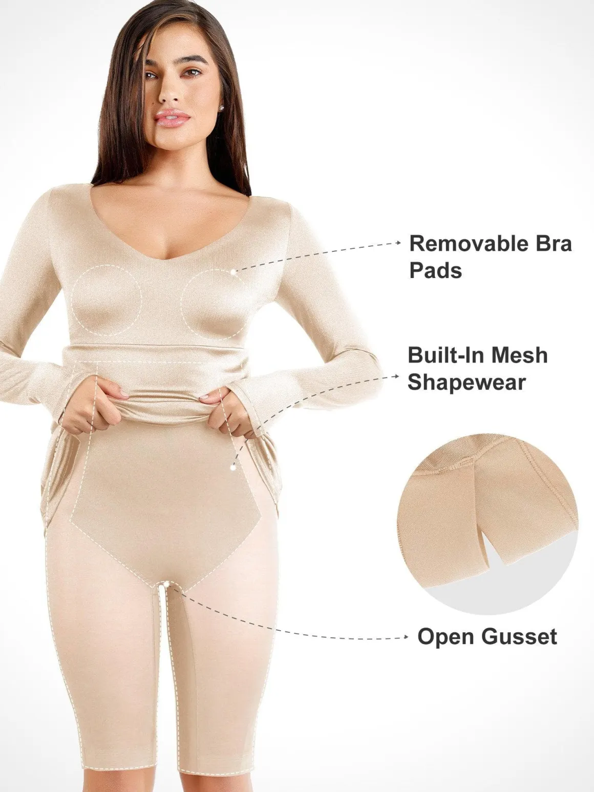 Shapewear Solid Shine Slimming Maxi Dresses or Bodysuit
