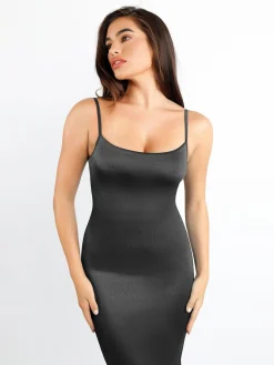 Shapewear Solid Shine Slimming Maxi Dresses or Bodysuit
