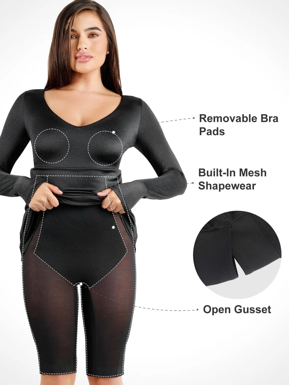Shapewear Solid Shine Slimming Maxi Dresses or Bodysuit