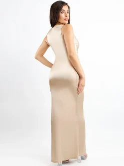 Shapewear Solid Shine Slimming Maxi Dresses or Bodysuit