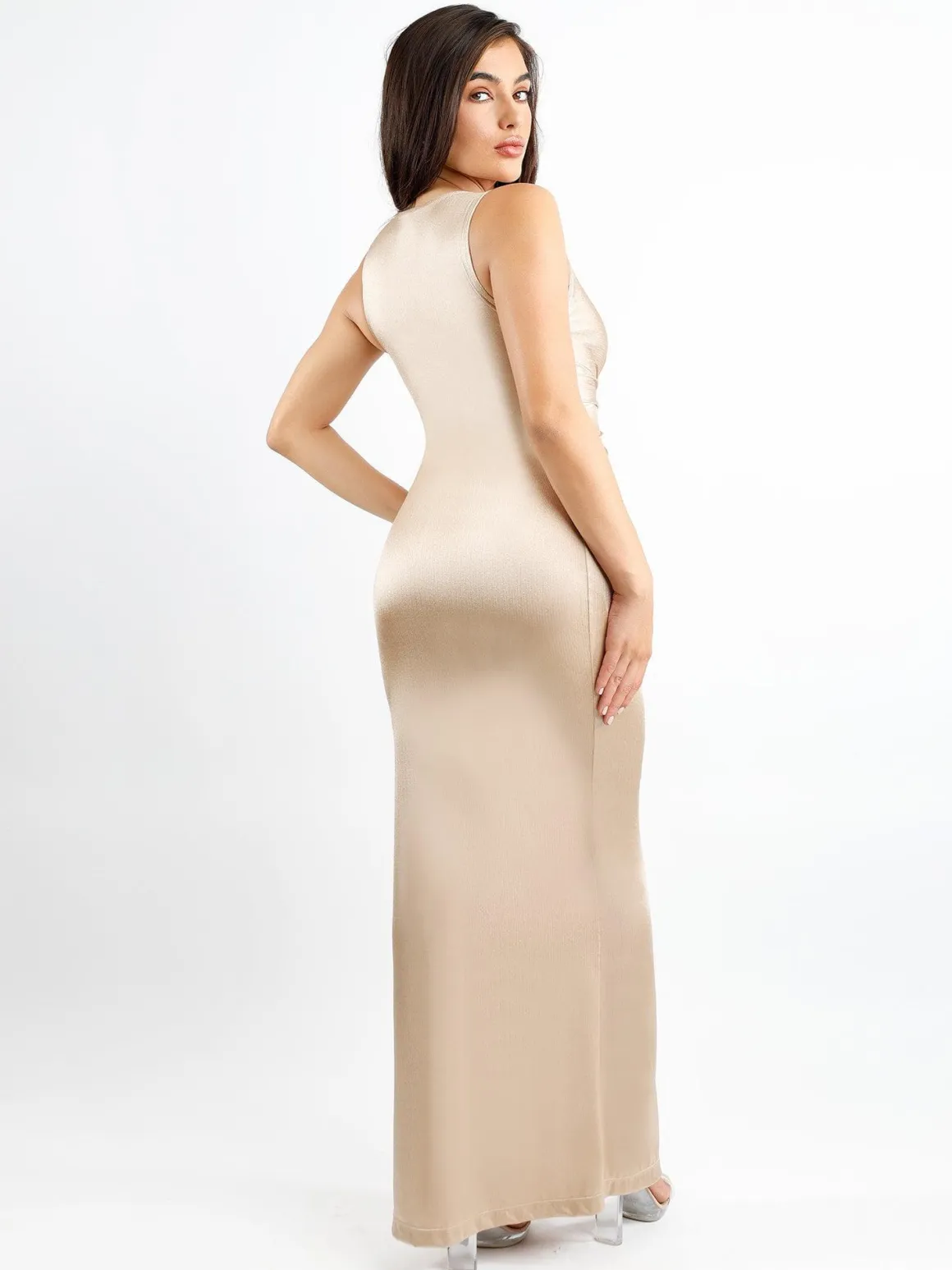 Shapewear Solid Shine Slimming Maxi Dresses or Bodysuit