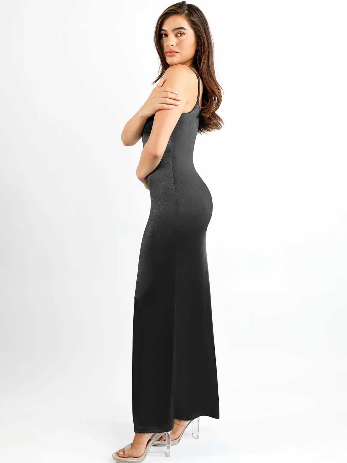 Shapewear Solid Shine Slimming Maxi Dresses or Bodysuit