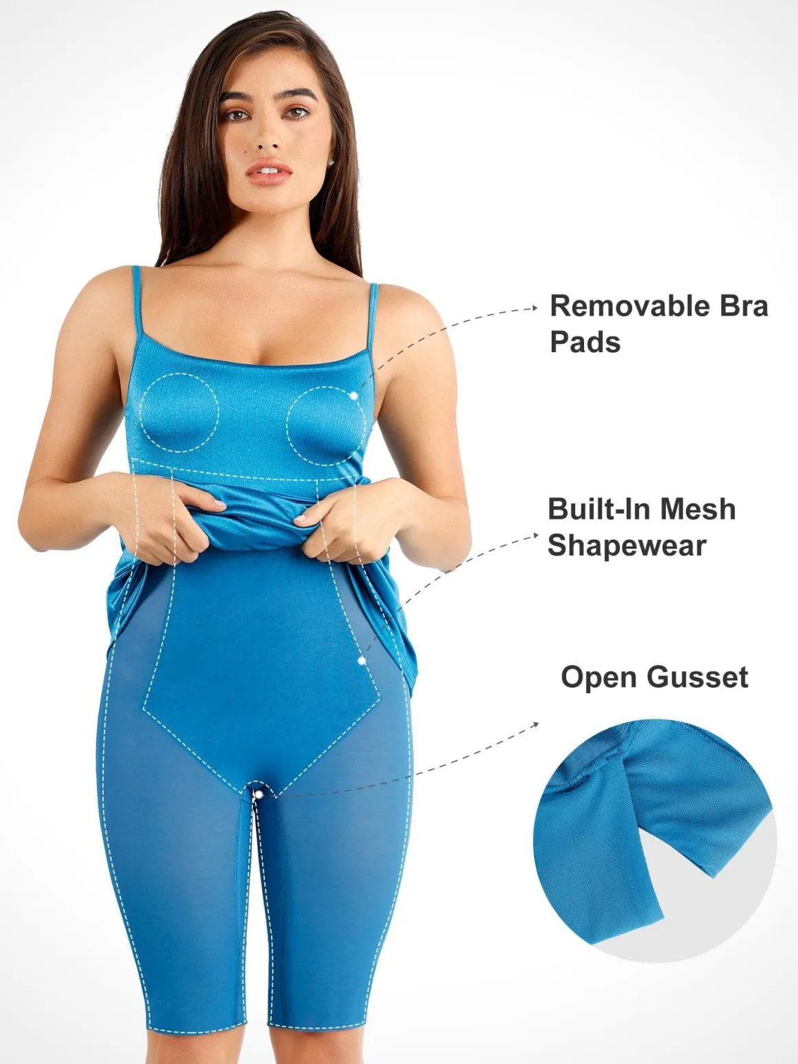 Shapewear Solid Shine Slimming Maxi Dresses or Bodysuit