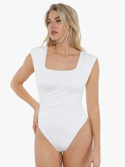 Shapewear Square Neck Padded Shoulder Slimming Bodysuit
