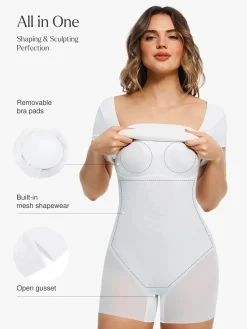Shapewear Square Neck Sculpting A-Line Mini Dress