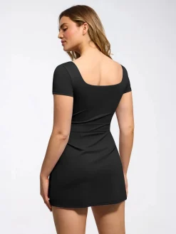 Shapewear Square Neck Sculpting A-Line Mini Dress