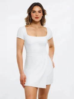 Shapewear Square Neck Sculpting A-Line Mini Dress