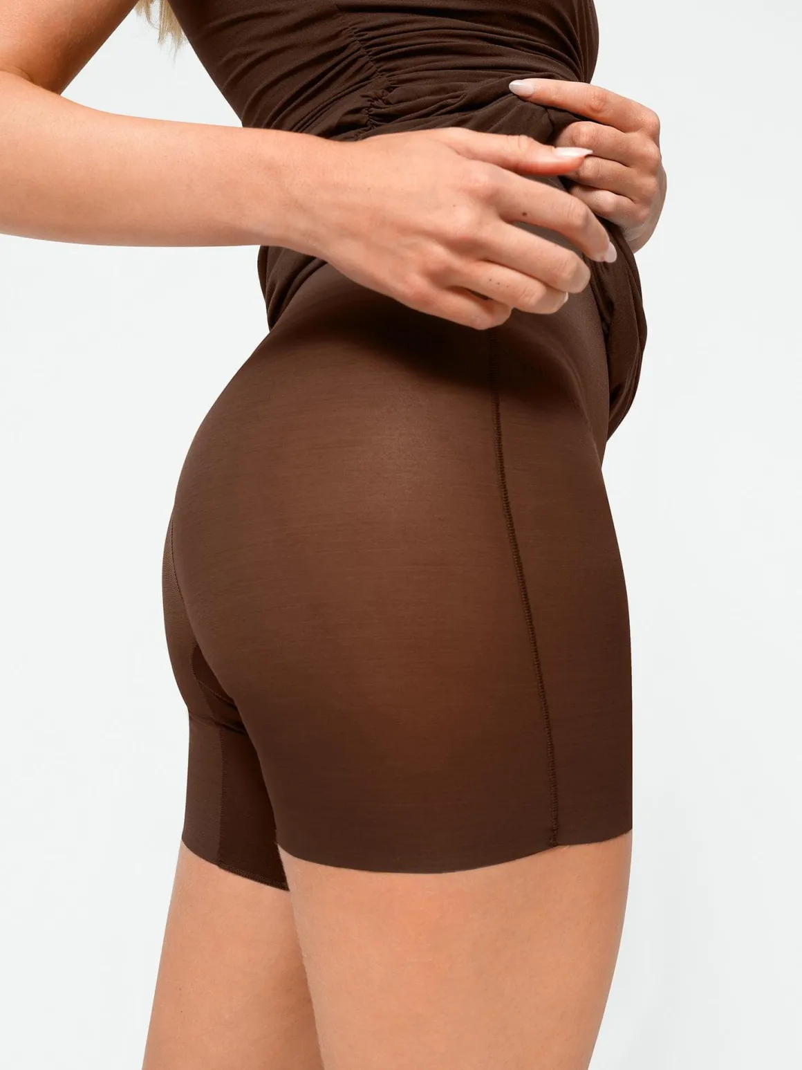 Shapewear Square Neck Sleeveless Ruched Bodycon Mini Dress