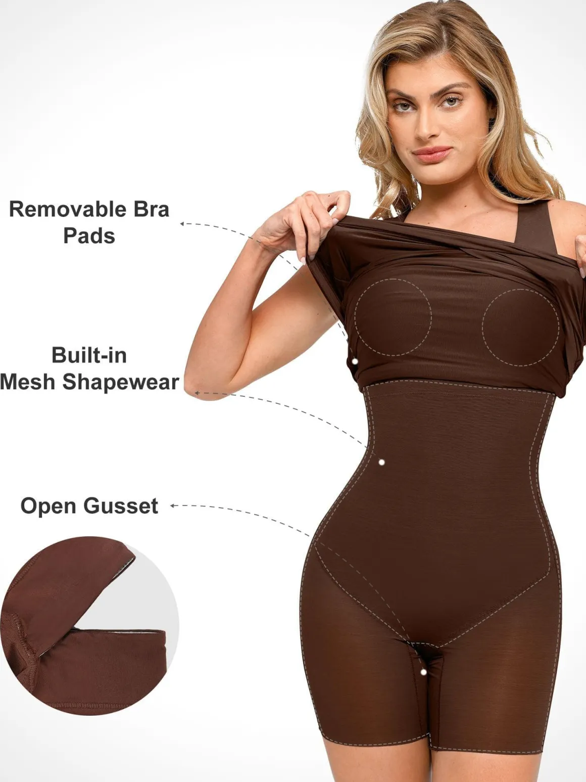 Shapewear Square Neck Sleeveless Ruched Bodycon Mini Dress