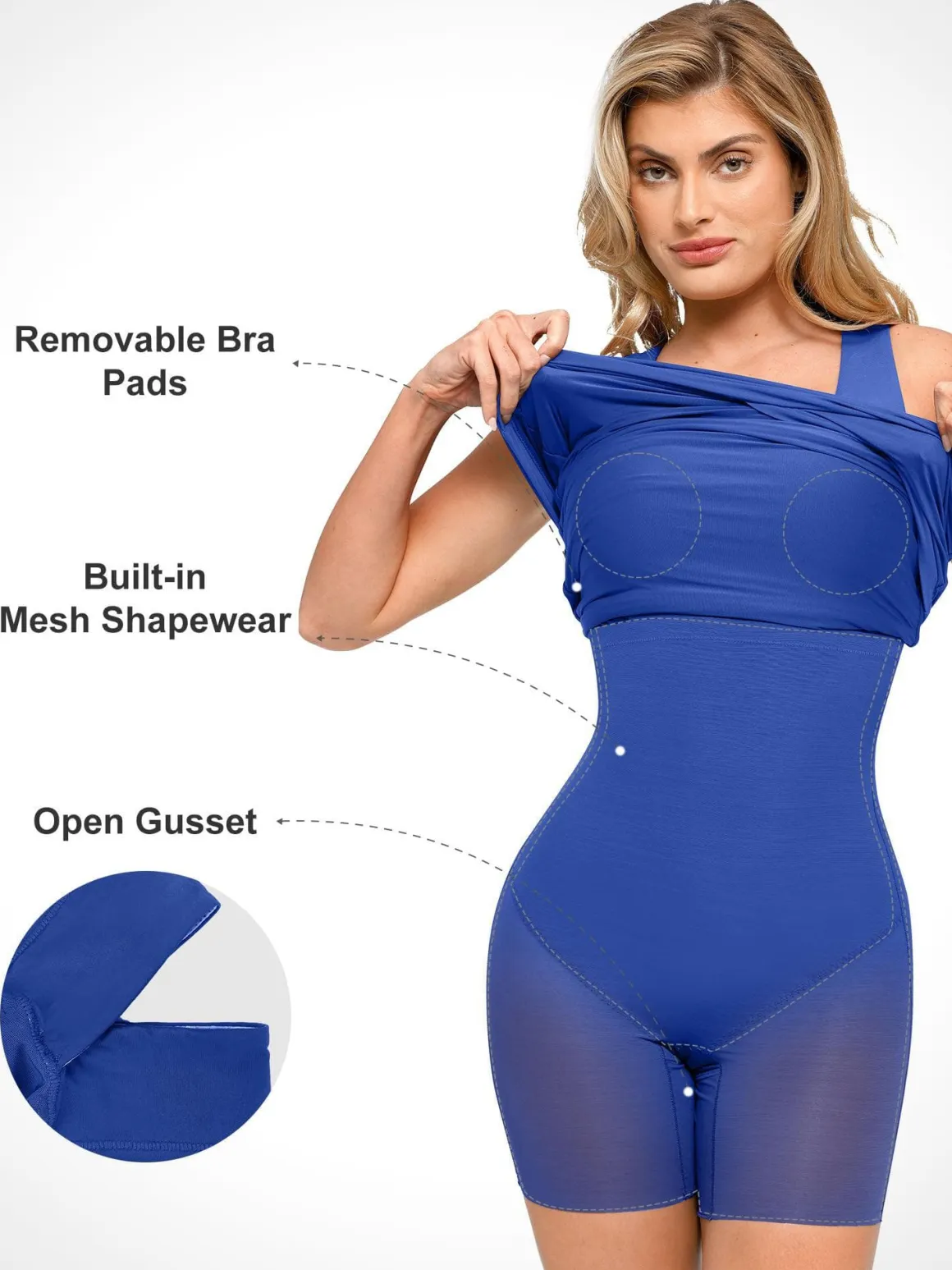 Shapewear Square Neck Sleeveless Ruched Bodycon Mini Dress