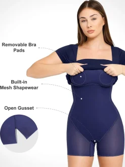 Shapewear Square Neck Slimming Midi Work Dress