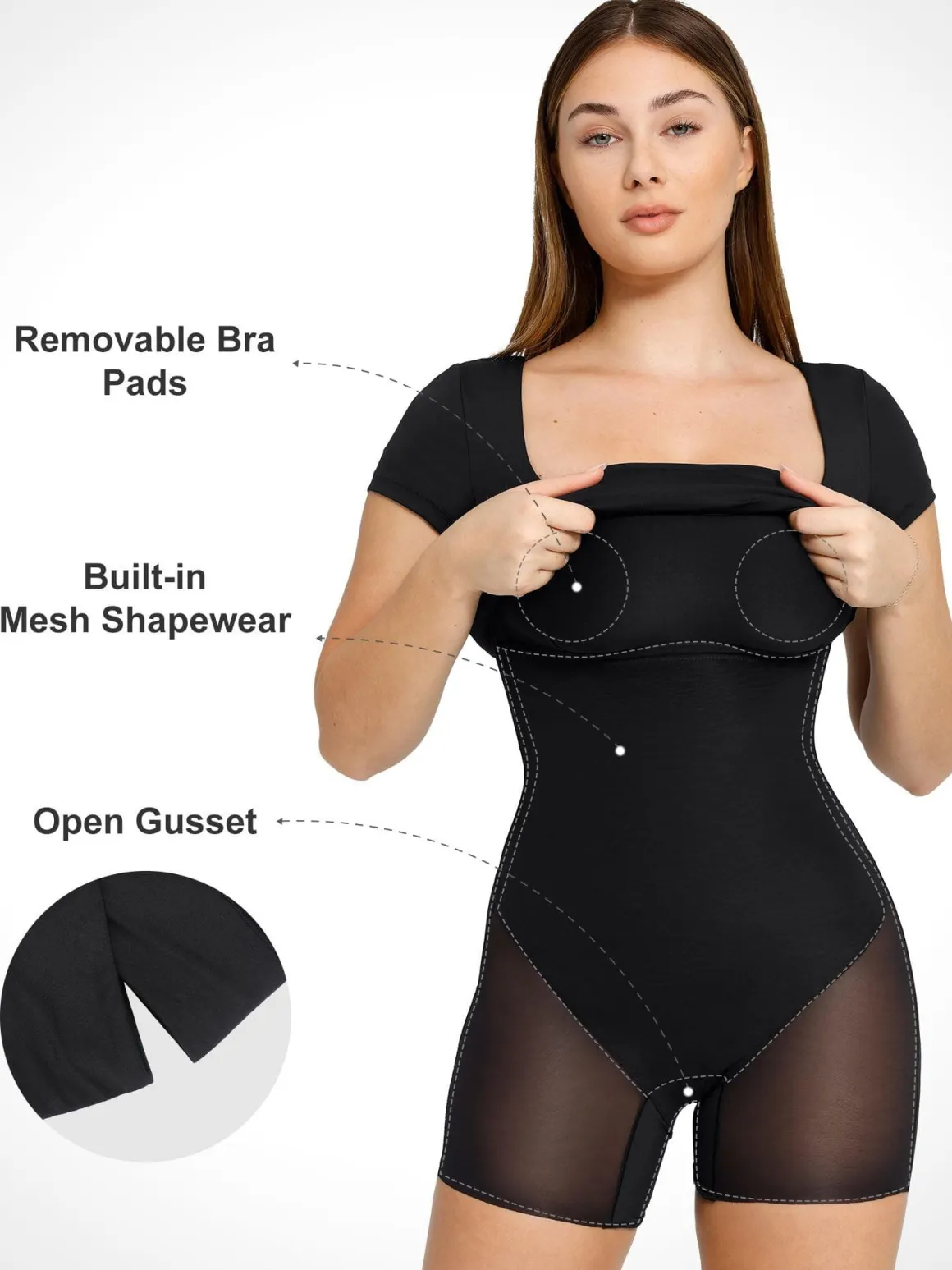 Shapewear Square Neck Slimming Midi Work Dress