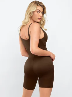 Shapewear Square Neck Slimming Mid-Thigh Workout Romper